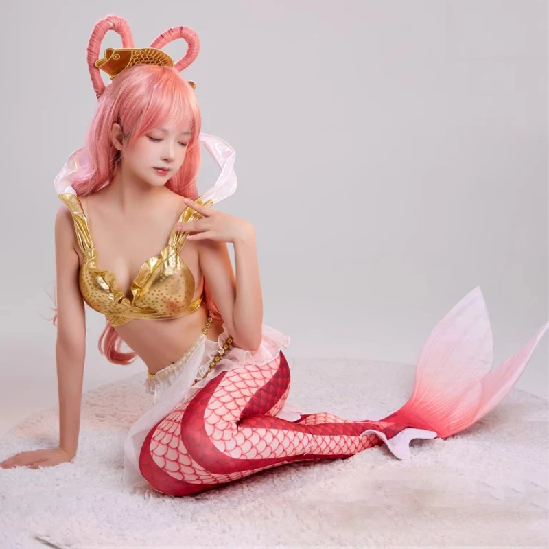 

Princess Shirahoshi Cosplay Costumes Mermaid Bikini Swimsuit Anime One Piece Role Play Halloween Carnival Party Outfit For Women