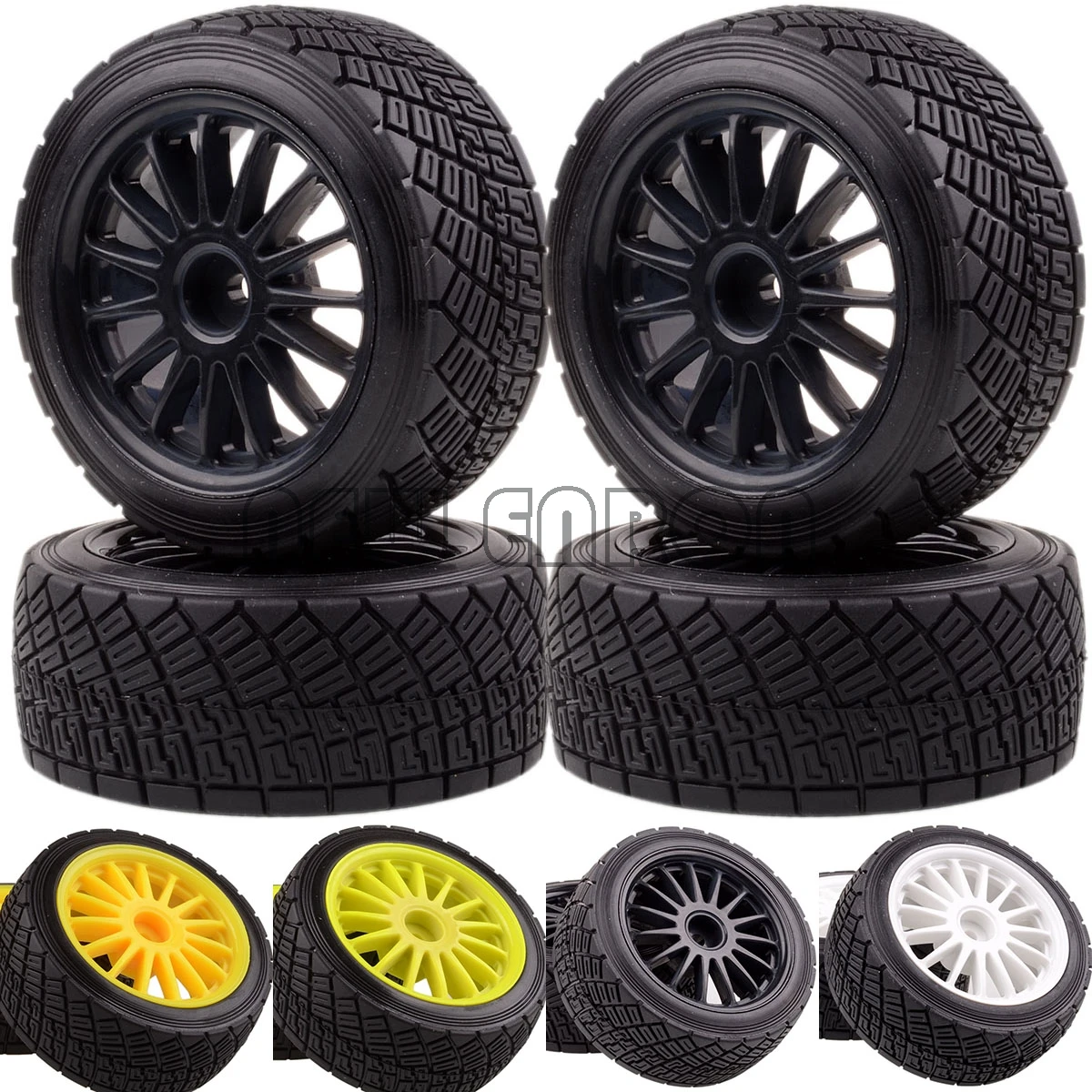 

NEW ENRON 2.2" Wheel Rims Hub & 80MM Rubber Tires Tyre 4P RC CAR 1/10 Fit HPI WR8 Flux Rally 3.0 110697 94177 108076 108075