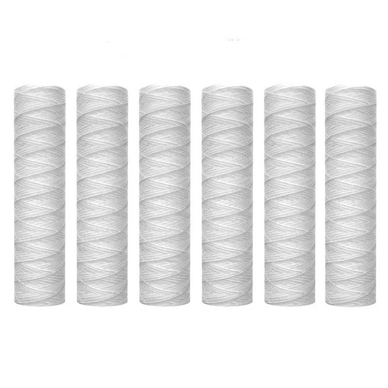 

12Pcs 5 Micrometre String Wound Water Filter Universal Whole House Replacement Cartridge Sediment Filters 10Inch