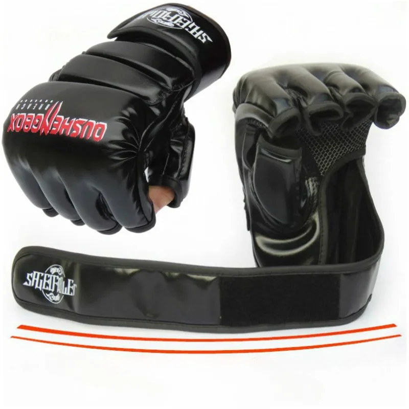 Боксерские Перчатки Унисекс Для ММА Искусственная Кожа На Половину Пальца Мешок