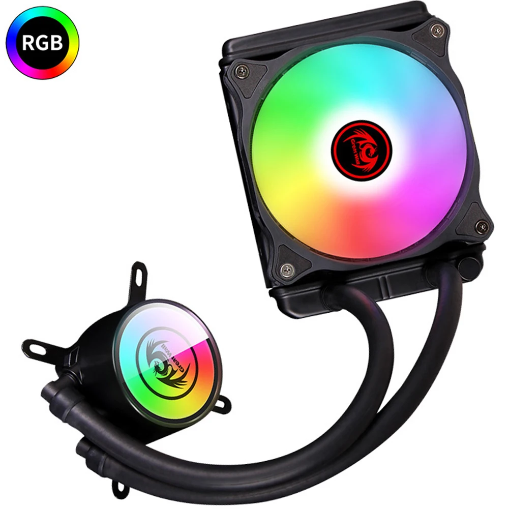 

Кулер для процессора с RGB-подсветкой, радиатор для Intel AMD, ШИМ, 4 контакта