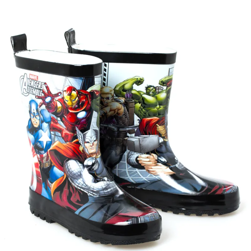 

New Disney Super Heroes Avengers Children's Rain Boots Men's non-slip Water Shoes baby girls princess frozen rain boots