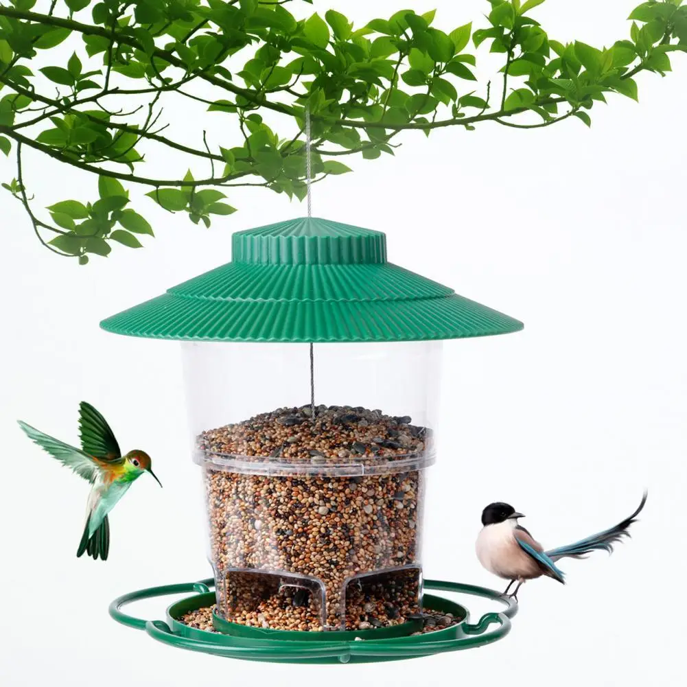 

Practical Bird Feeder Anti-Fraying Large Capacity Hangable No Odor Wild Seeds Outside Squirrel Proof Birds Feeder for Zoo