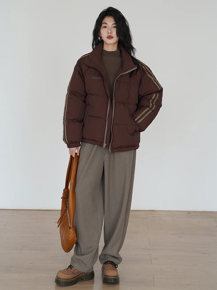 Американская винтажная винно-красная одежда на хлопковой подкладке для женщин