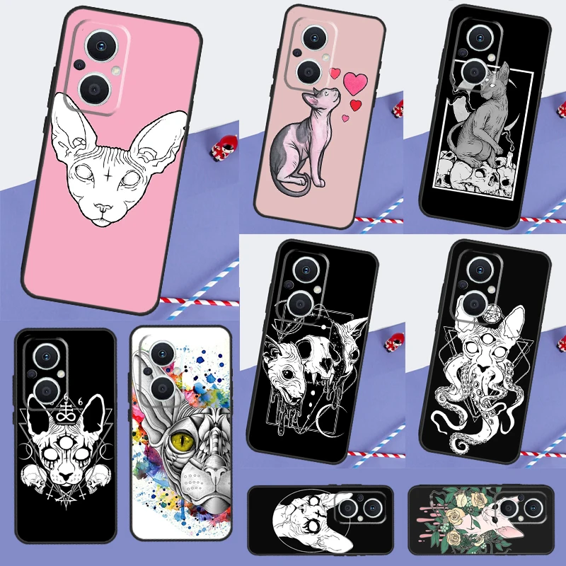 Чехол для телефона Сатанинский сфинкс OPPO Reno 12 12F 11 13 F 8T 7 8 10 Pro Find X8 X6 X3 X5 Lite Cover