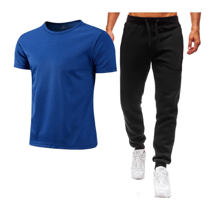 2023 summer new men's short-sleeved suit men's high-quality cotton short-sleeved + thin casual pants 2-piece suit men's casual s