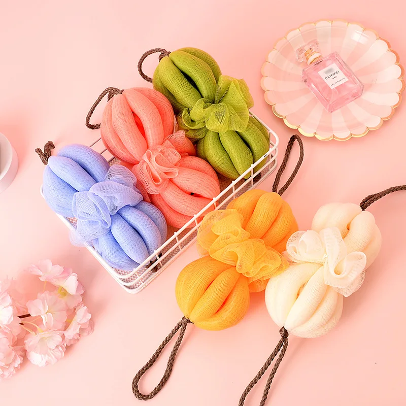 

Mesh Sponge Shuqi Candy-Colored Pumpkin Double-Section Hanging Soft Bath Bath Salt