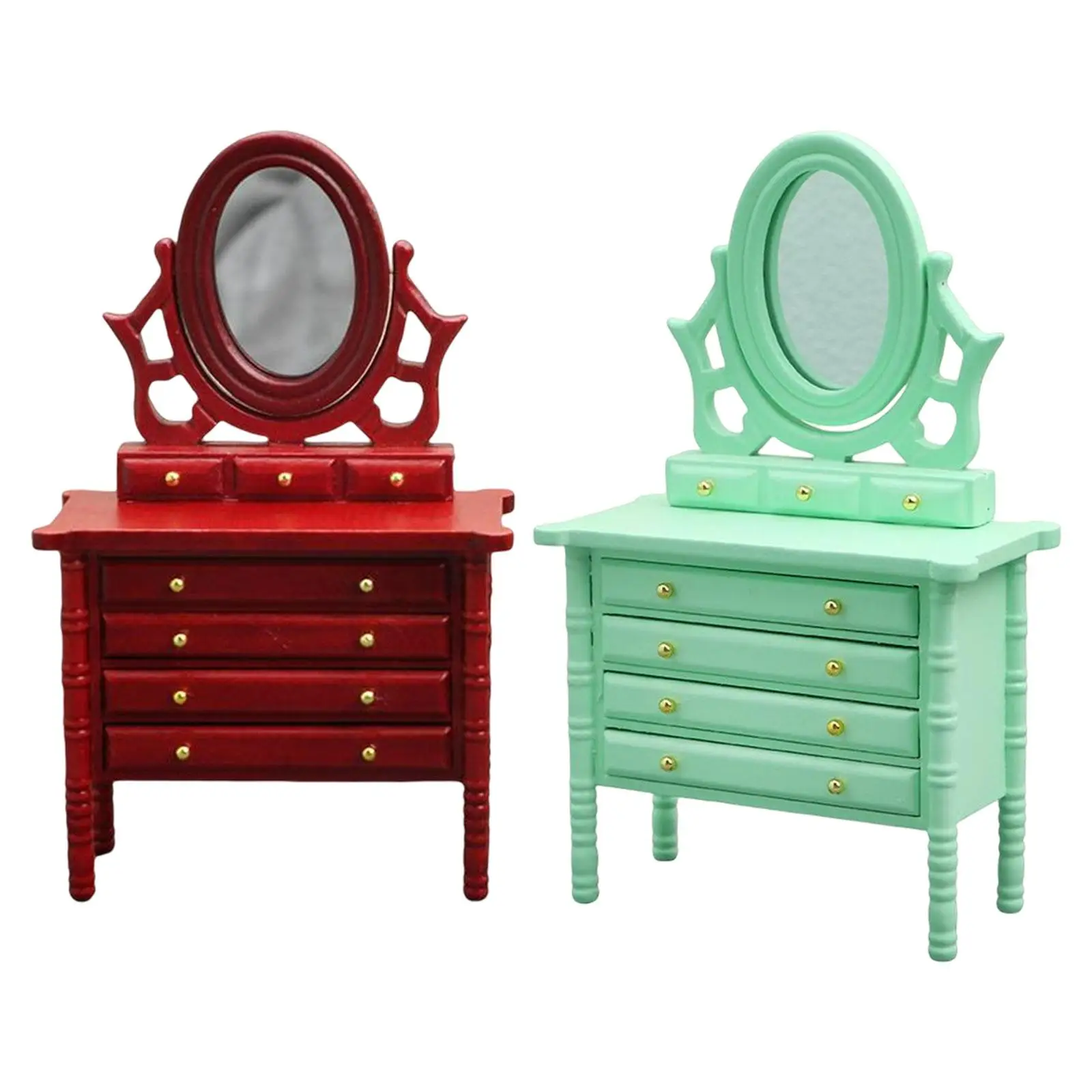 

Dollhouse Miniature Dresser Mini Furniture Decor Model DIY Scene Model for Bedroom Decoration