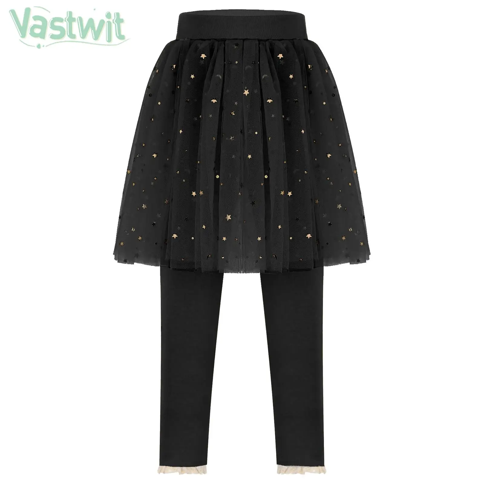 Повседневные милые леггинсы для маленьких девочек юбка-пачка с блестящими