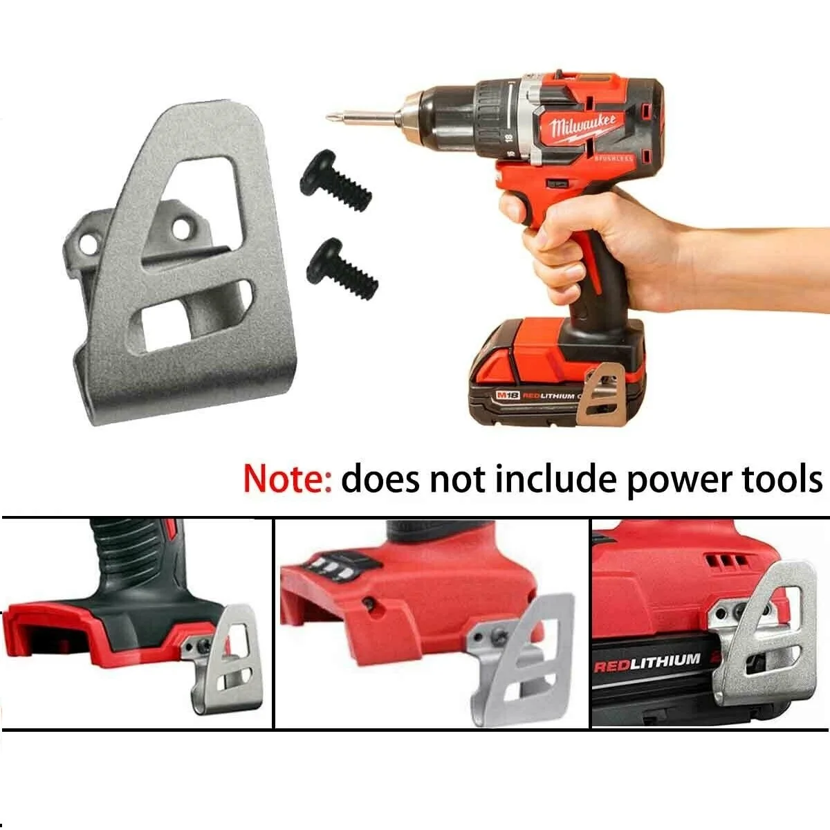 Клипса для ремня для 2604-20 компактного безщеточного перфоратора 1/2 дюйма, 2653-20 гексагональной отвертки, 3/8-дюймового квадратного ударного гайковерта, крюк для крепления на кронштейн.