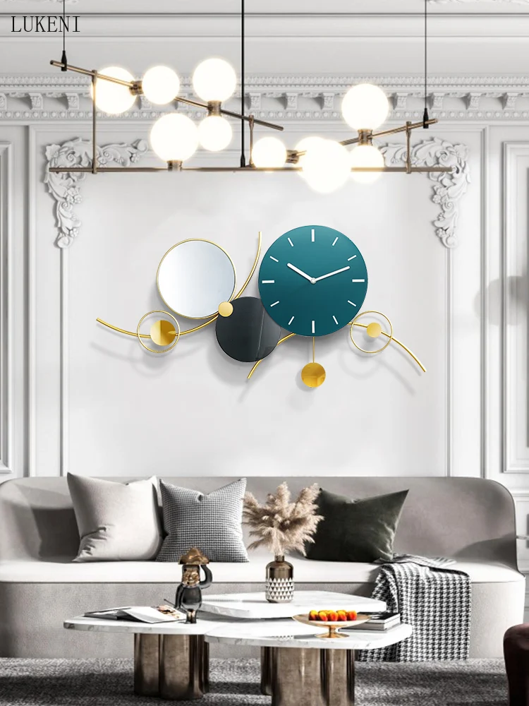 

Современные минималистичные часы, настенные часы, домашние атмосферные часы, настенные креативные модные художественные украшения, беззвучные светильник Роскошные Настенные Часы