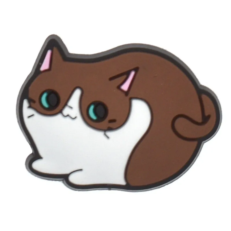 25Pcs/Set PVC Cute Cat Shoe Accessories Boys Girls Garden Shoe Buckle Decorations Fit Sandals Wristband Croc Jibz Charm