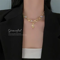 south korea east gate simple full drill necklace lovely bear personality necklace clavicle chain necklace female
