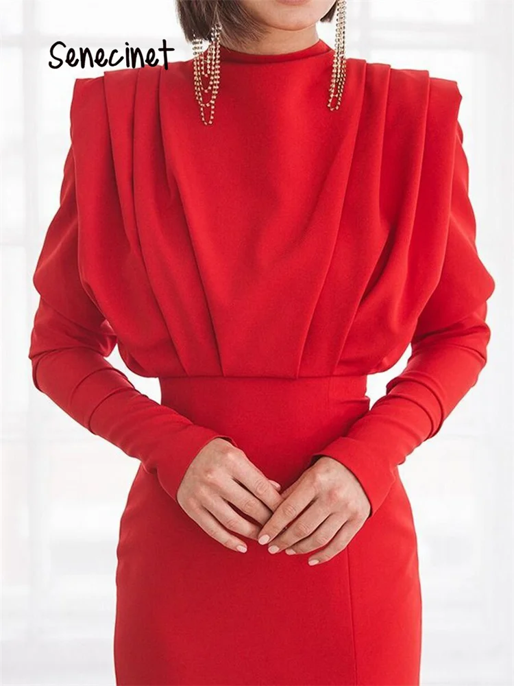 

Женское длинное платье с высоким разрезом Senecinet, дизайнерское приталенное вечернее платье с длинным рукавом и открытой спиной, Осеннее элег...