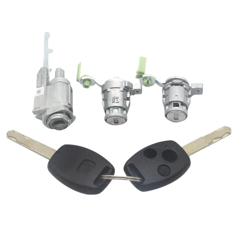 

3X Car Ignition Switch Lock Ignition Switch Barrel Set Lock With Key For Honda Civic CRV 2002-2006 72185-S9A-013