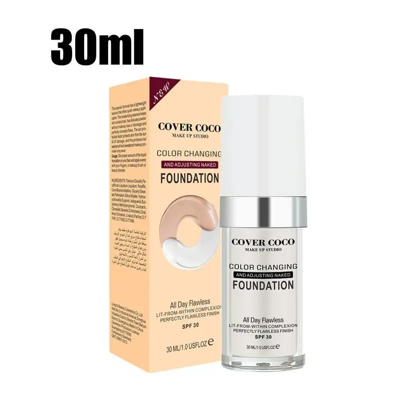 Сменяющий цвет консилер 30 мл меняющий теплый тон кожи основа SPF для макияжа
