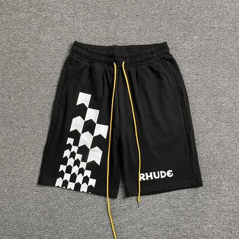 

RHUDE Cotton Shorts Arrival Men Women Pants Black White Vintage