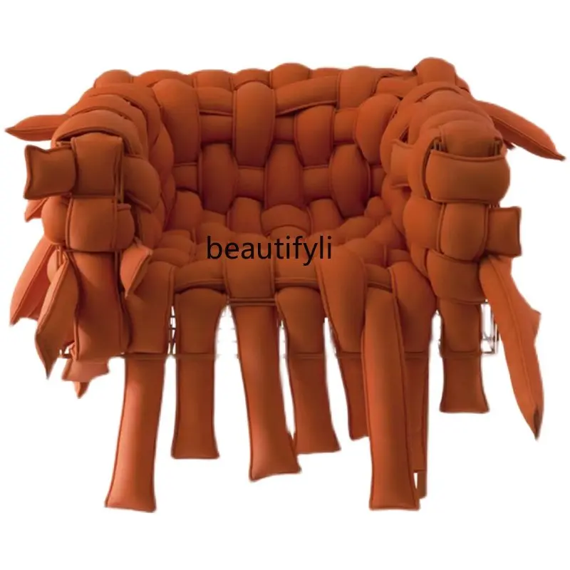 

Персонализированный одинарный стул для отдыха, простой плетеный стул с острыми полосками для гостиной