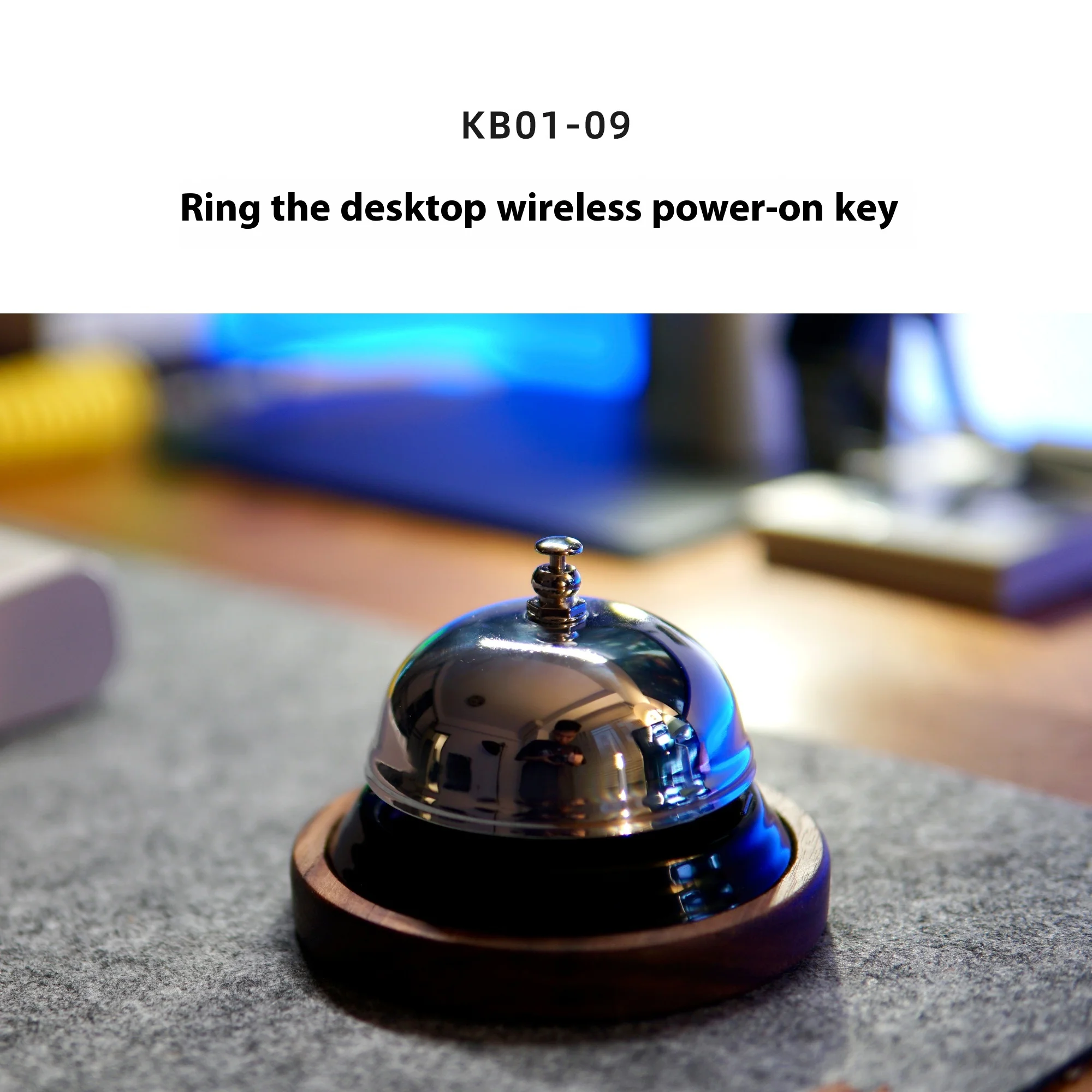 Фото DOIO KB01-09 Беспроводной ключ питания Настольный стартер с открытым звонком Внешний настольный переключатель Портативный стальной фюзеляж из черного ореха на заказ №4