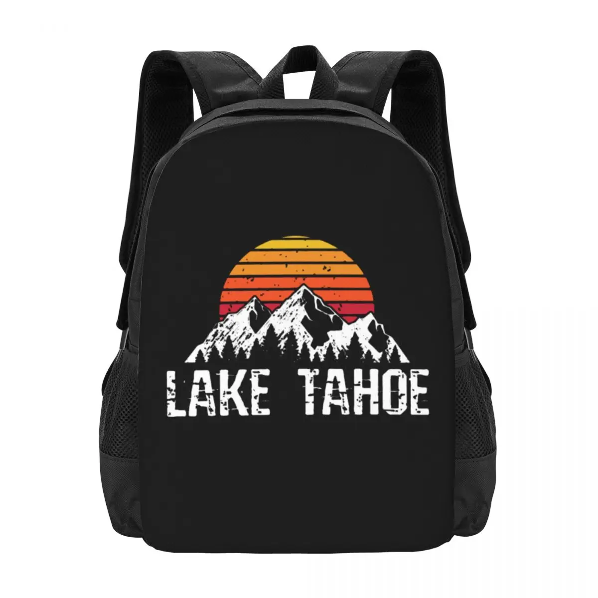 

Lake Tahoe Mountain Sun Simple Stylish Student Schoolbag Waterproof Large Capacity Casual Backpack Travel Laptop Rucksack