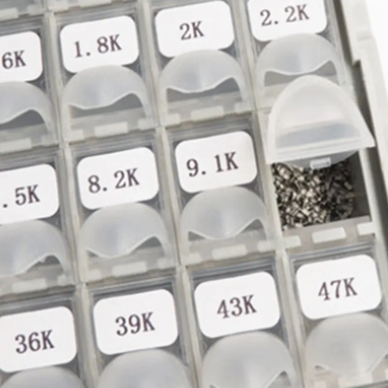 SMD Resistor Box 1% 1206 0805 0603 0402 0201 SMT Chip Resistor Assortment Kit component 128 Values 0R-1M sample boxes