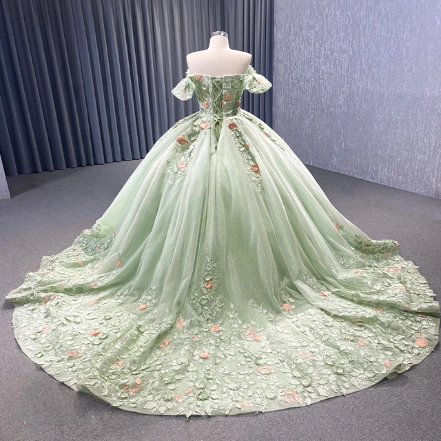 JANCEMBER Luxury Matcha Green Quinceanera Dresses For 15 Party Princess Flowers Birthday Party Dress Pleat RSM222240 Bar Mitzvah 2