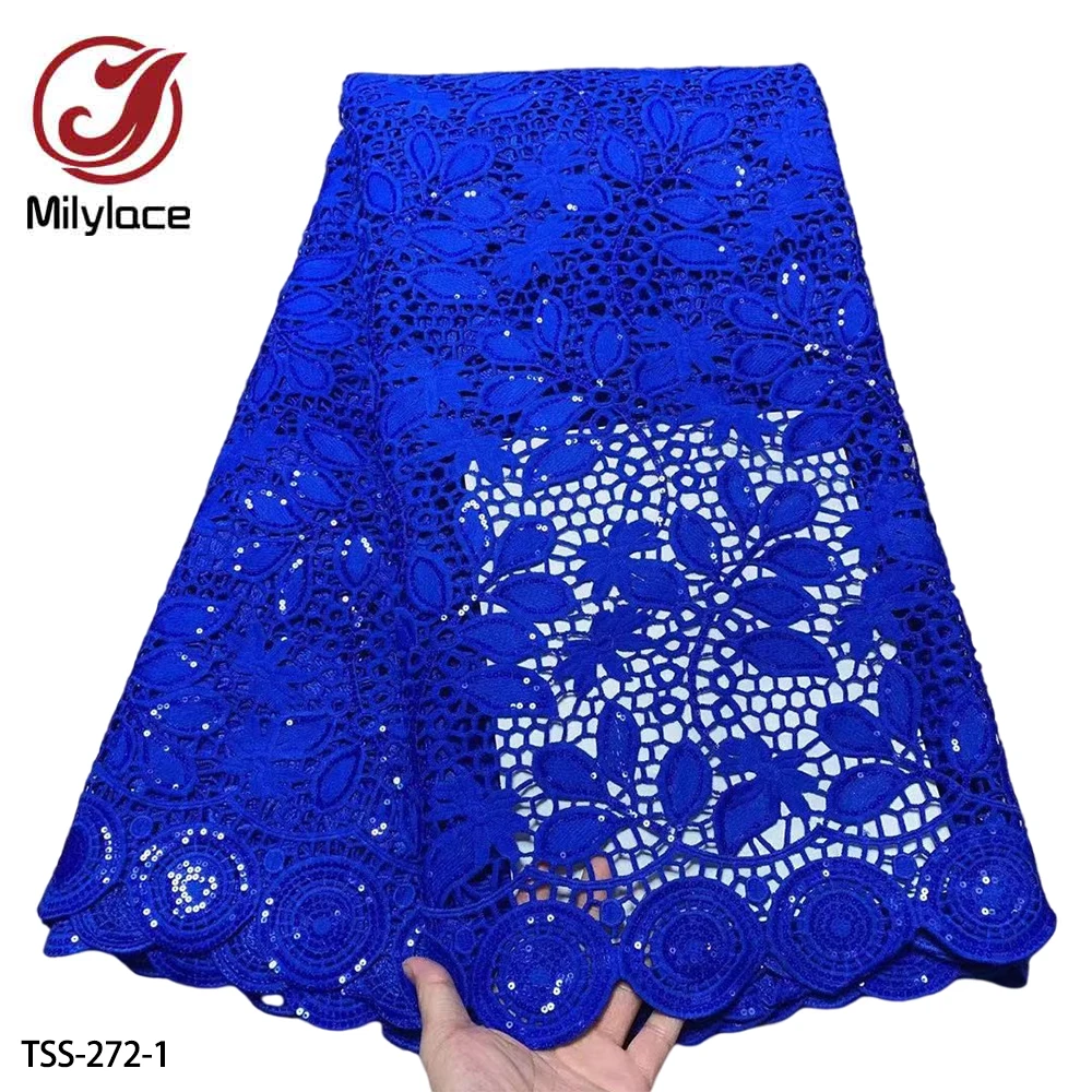

2021 High Quality Swiss Voile Lace Embroidered Dry Lace 100% Cotton Lace Fabrics for Sewing Party Dress 5 Yards TSS-272