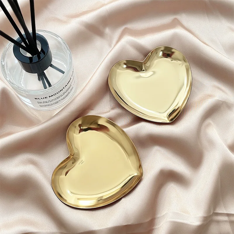 

Stainless Steel Heart Tray Cosmetics Jewelry Tray Metal Storage Tray Home Decoration Tray Sweetheart Tray Wholesale