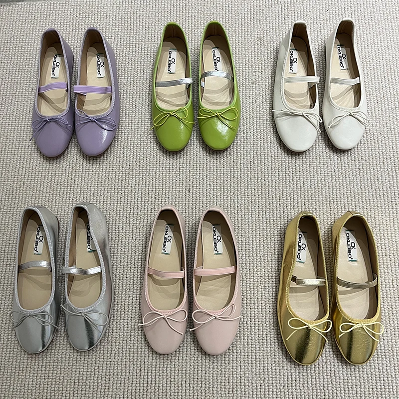 

Туфли TINGHON женские на плоской подошве, французские мягкие сандалии с круглым носком, с закрытым носком, удобная мягкая обувь Мэри Джейн