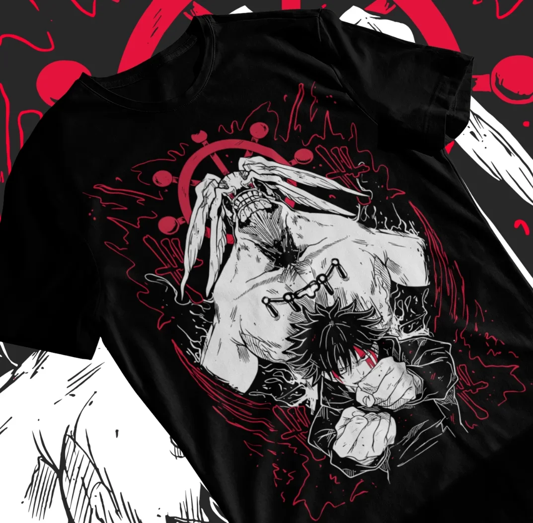 Megumi Fushiguro Mahoraga футболка juютсу Kaisen Gojo Satoru Подарочная рубашка Мягкая