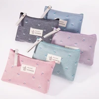 portable pencil case canvas waterproof large capacity girl cosmetic bag wash travel storage bags