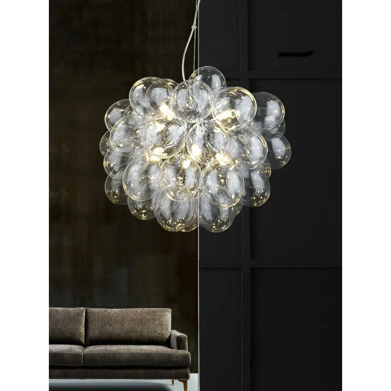 

Modern Grape Glass Chandelier Restaurant Pendant Light Home Decoration for Living Room Study Staircase Lampadario Vintage