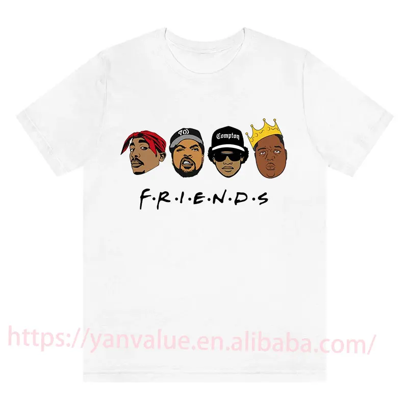 Мужская одежда 90s Rap в стиле хип-хоп Rapper 2pac Dre Cube Eazy B.I.G. футболка с графическим