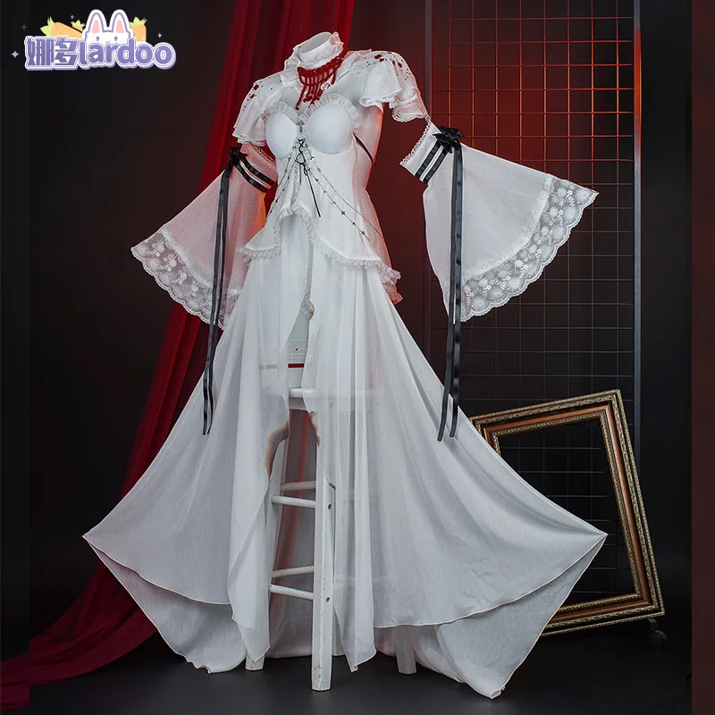 Coquelic косплей костюм парик игра дорога до нигде белое платье сексуальная форма