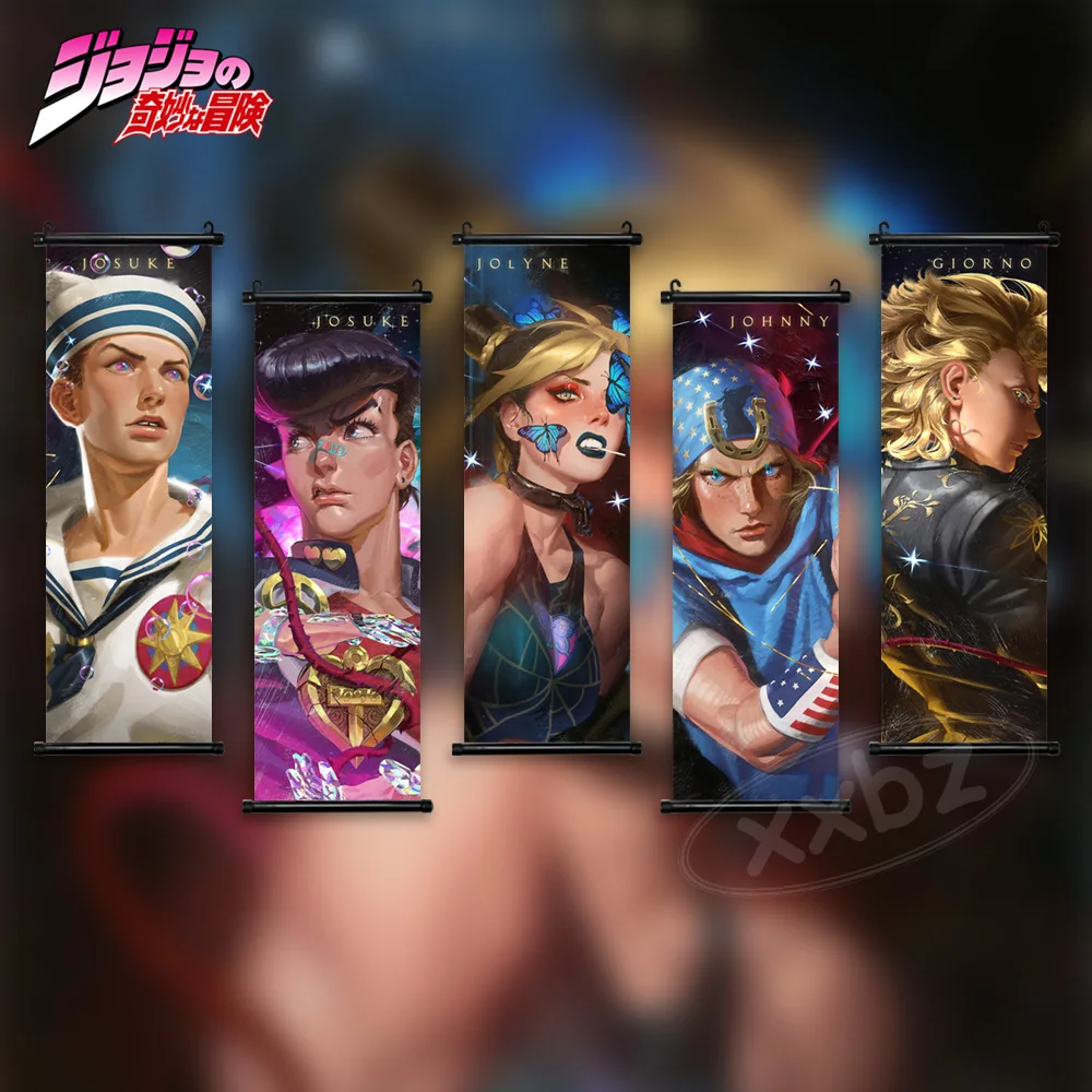 

JoJo's Bizarre Adventure Home Decor Canvas Home Decor Anime Poster Jonathan Joestar Scroll Hanging Painting Bedside Wall Art