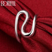 doteffil 925 sterling silver curved smooth ring for women man brand fashion simple wedding engagement party jewelry