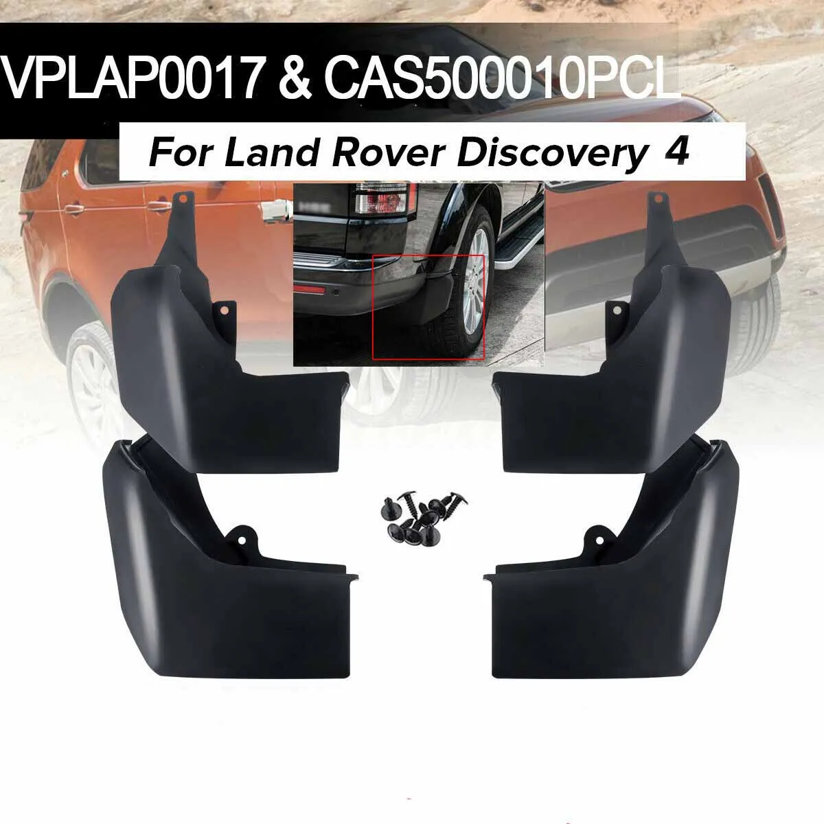 

Автомобильные Брызговики для Land Rover Discovery 3 4 LR3 LR4 2010-2019, брызговики CAS500010PCL VPLAP0017