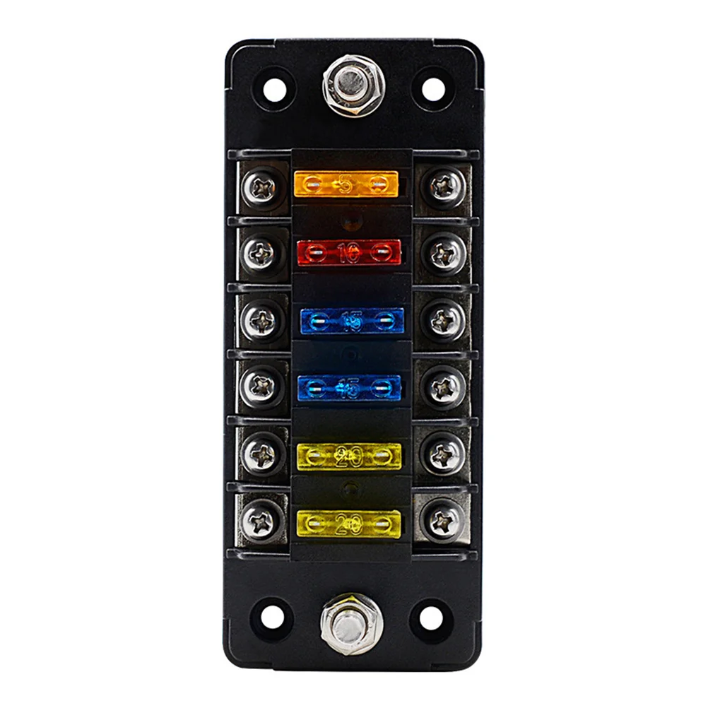 

1 PC Car Fuse Wire Box 6-way Fuse Box 1 In 1 Out Fuse Box Refitting Fuse Base Accessories for Home