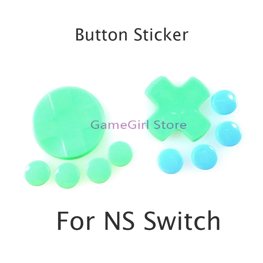 

6 комплектов для NS Nintendos Switch Joycon Thumb Grip Аналоговый джойстик Caps D-Pad Cross Button Key Color Sticker