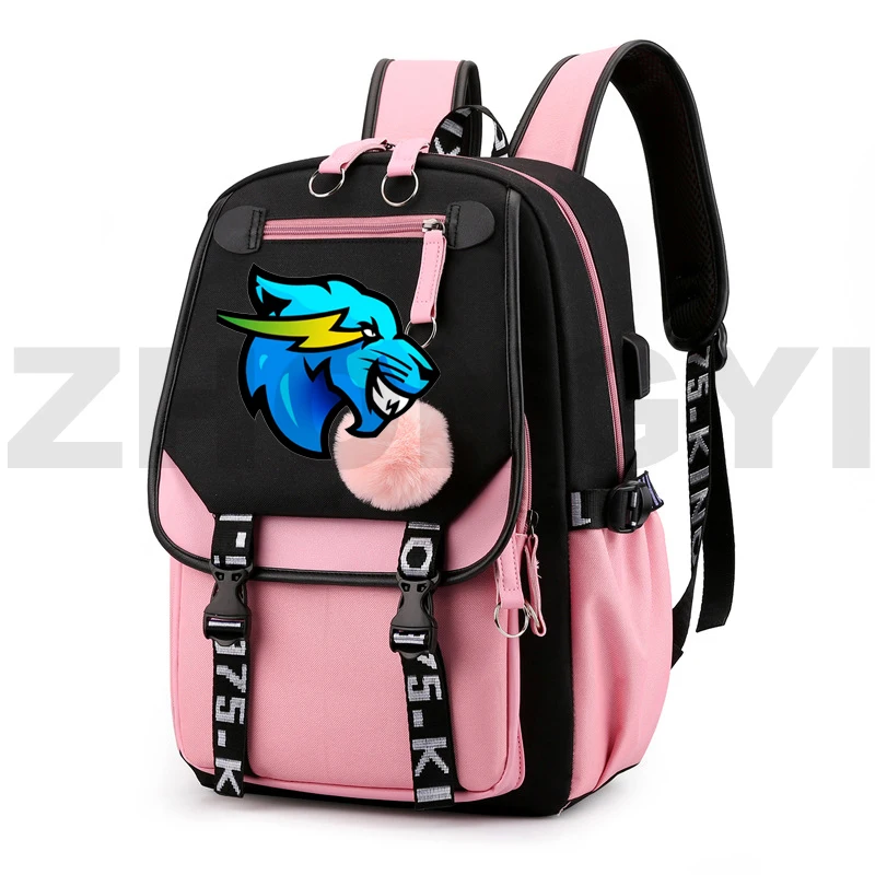 Kawaii Girls Anime Mr Beast Lightning Cat Backpacks for Women Trend Daily Travel Bags Water Resistant Bookbag Business Mochila