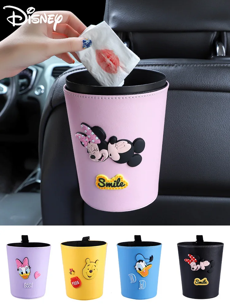 

Disney Car Supplies Car Trash Can Car Cartoon Car Hanging Door Barrel Storage Garbage B car decor anime car accessories