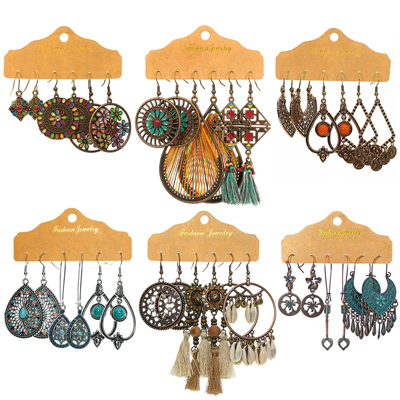 

Wholesale India Earrings Set Fashion Stylish Accessories Water Drop round Tassel
