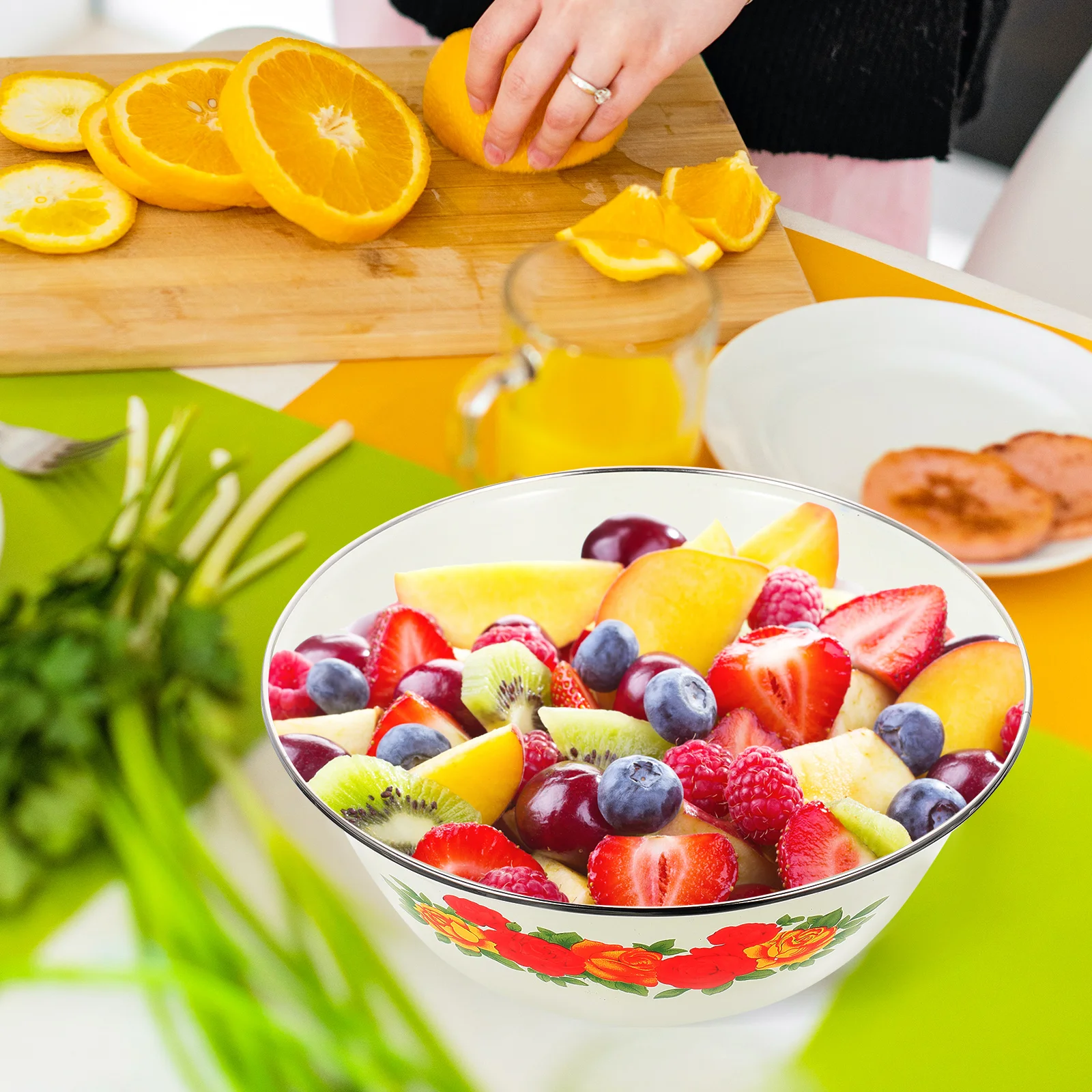 2 шт. эмалированная миска для раковины винтажный контейнер еды сервировочные