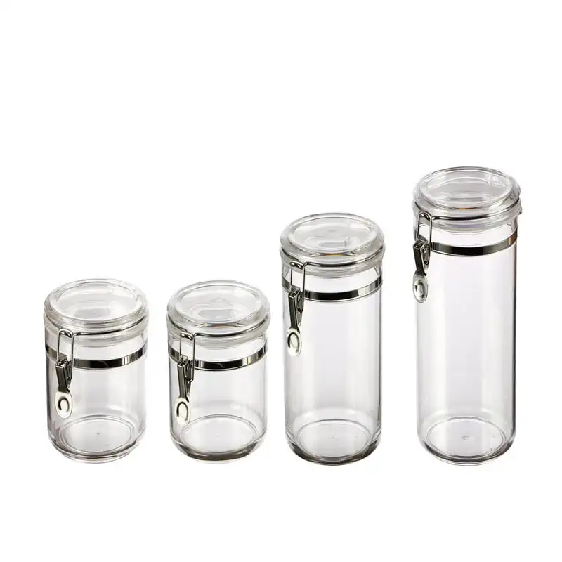 

24.9-Cup Canister Set, Clear Food Storage Containers Container Squeeze bottle Glass jars with lids Food storage containers Kitch