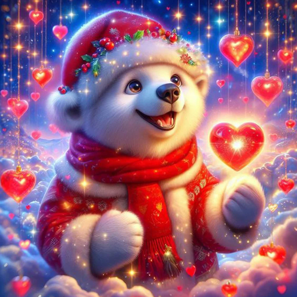 Набор Для Алмазной Живописи Evershine - Полная Наклейка Мозаика С Медведем Сделай