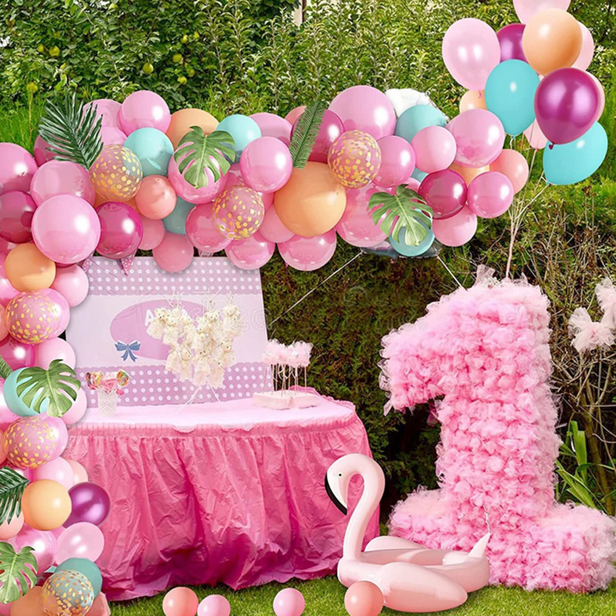 

Шар в виде фламинго комплект гирлянды, многоразовая, шар в виде фламинго, латексная гирлянда для воздушных шаров, для детей, на день рождения...