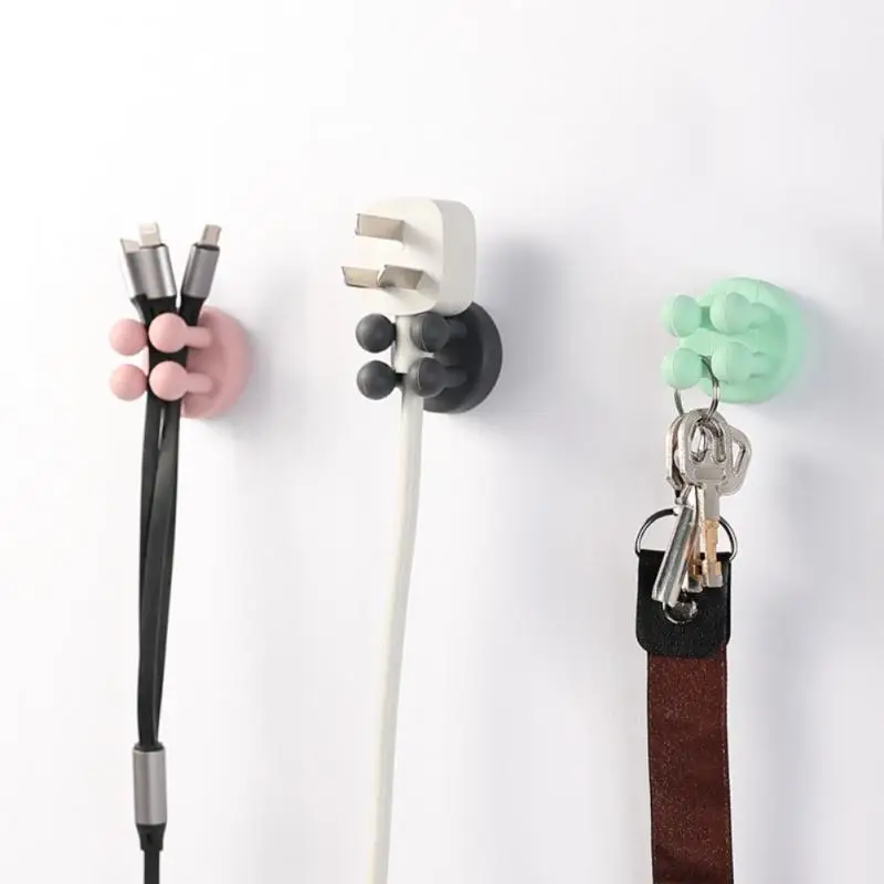 

Silicone Toothbrush Razor Holders Hook Multi-Purpose Wall Hooks Towel Key Plug Holder Hangers Kitchen Bathroom Office Organizer