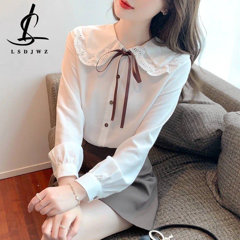 

Women's Shirt Shirts and Blouses Women's Clothing Korea Stylish Chiffon Blouse Fashion Woman Blouse 2023 Long Sleeve Top Womens