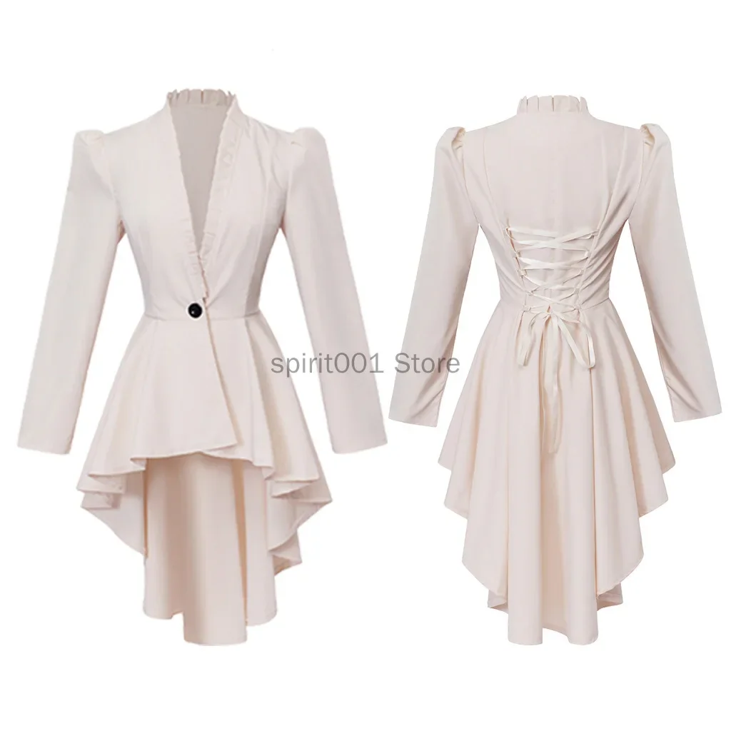 Женский осенний средневековый викторианский костюм смокинг фрак готический