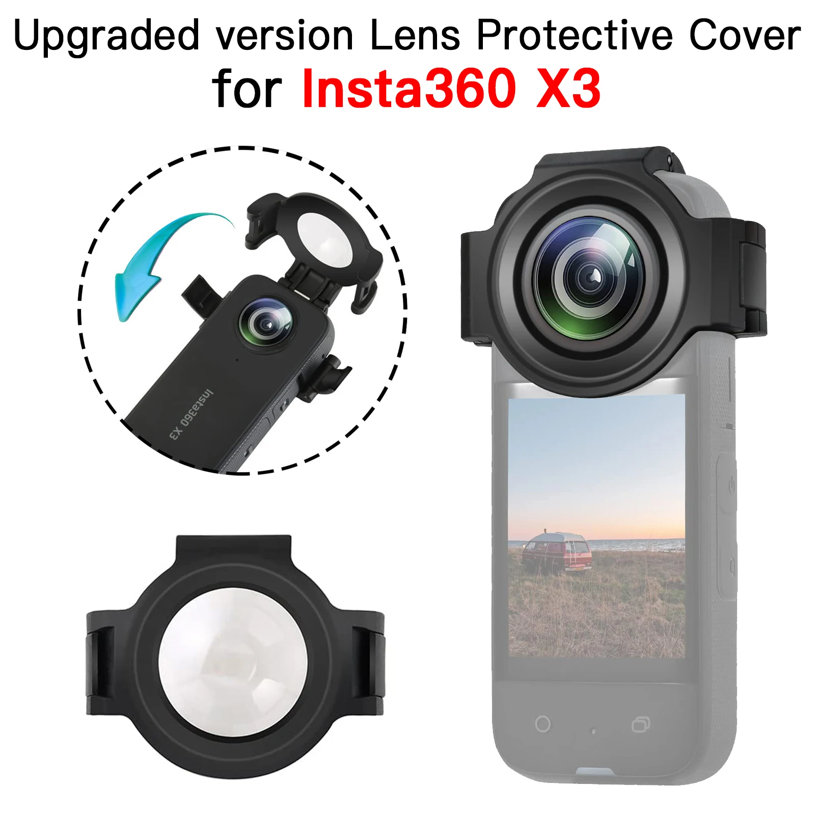 

Insta360 X3 Sticky Lens Guards for Insta 360 X3 Lens Guard Cap Premium Camera Cover Tempered Glass Protector Accessory